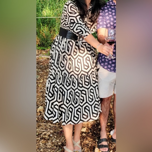 Zara Geometric Print Tiered Dress - Picture 6 of 6